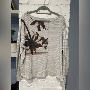 ALL SAINTS - Black and WHITE‎ STRIPE BOXY LONG SLEEVE TOP WOMENS Size XS